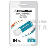 Флешка USB 64 Гб OltraMax  230  стальной синий Флешка USB 64 Гб OltraMax  230  стальной синий