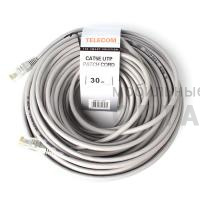 Патч корд литой TELECOM UTP Кат. 5е, серый, 30 м. (1/25) Патч корд литой TELECOM UTP Кат. 5е, серый, 30 м. (1/25)