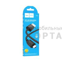 Кабель Usb to Micro HOCO X113 Beneficio, 1.0м, круглый, 2.4А, нейлон, цвет: чёрный (1/31/310)